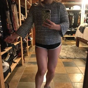 3/4 Sleeve heather grey sweater